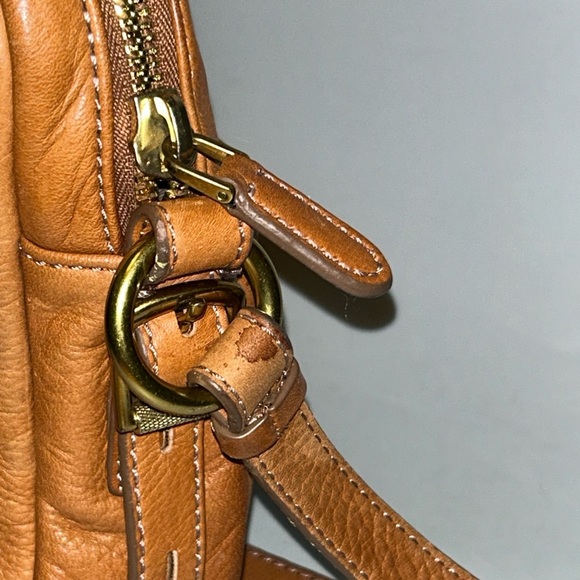 VINTAGE cognac leather J.Crew crossbody bag - Picture 11 of 14